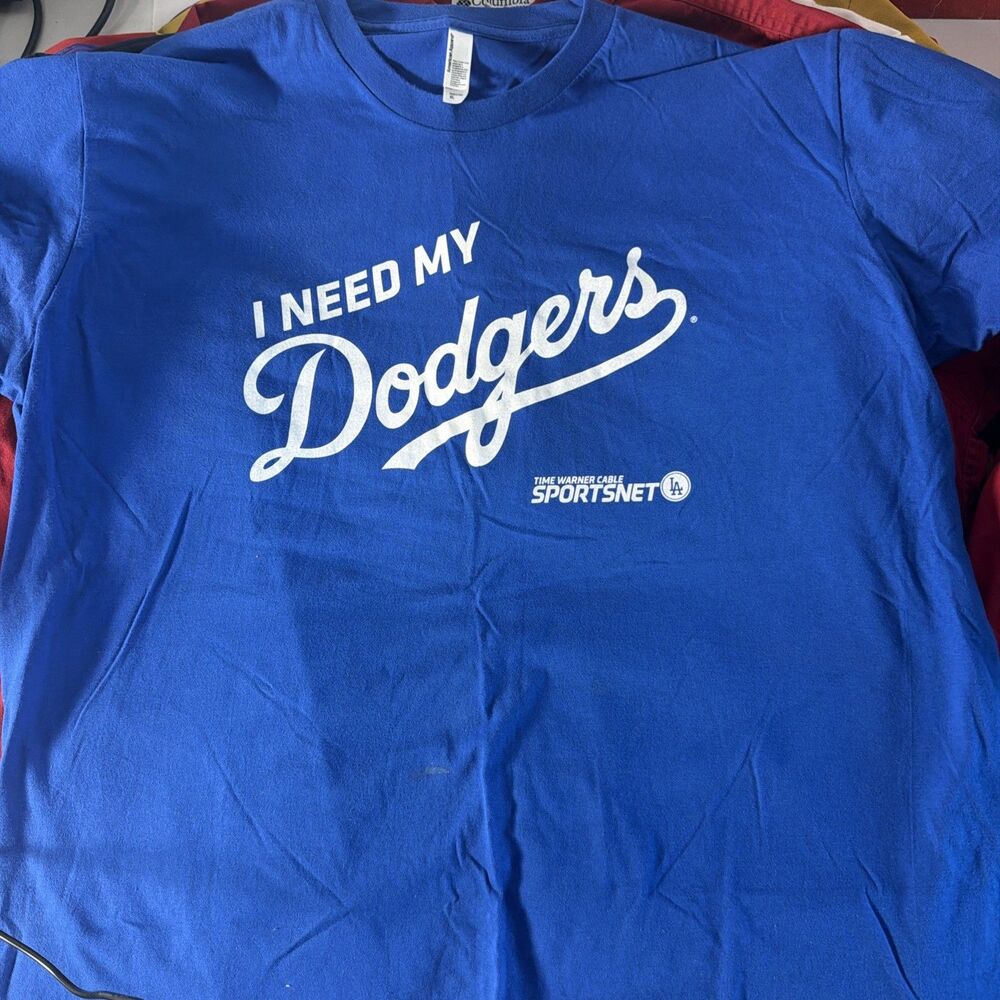 Los Angeles Dodgers Shirt Mens XL Blue White MLB Baseball California Gym